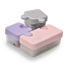 Melii - Recipiente de armazenamento de alimentos Puzzle Bento Box com 3 compartimentos