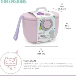 Melii - Recipiente de armazenamento de fórmulas para bebês com colher integrada, capacidade de 400ml / 13,5 onças, rosa