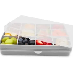 Melii - recipiente para lanches dividido com 12 compartimentos, cinza
