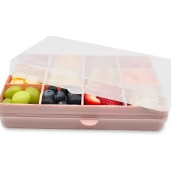 Melii - recipiente para lanches dividido com 12 compartimentos, rosa