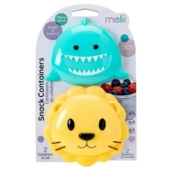 Melii - Recipiente para lanche de tubarão e leão com 2 unidades