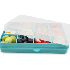 Melii - recipiente para lanches dividido com 12 compartimentos, azul