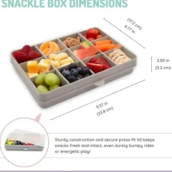 Melii - recipiente para lanches dividido com 12 compartimentos, cinza