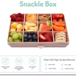 Melii - recipiente para lanches dividido com 12 compartimentos, rosa