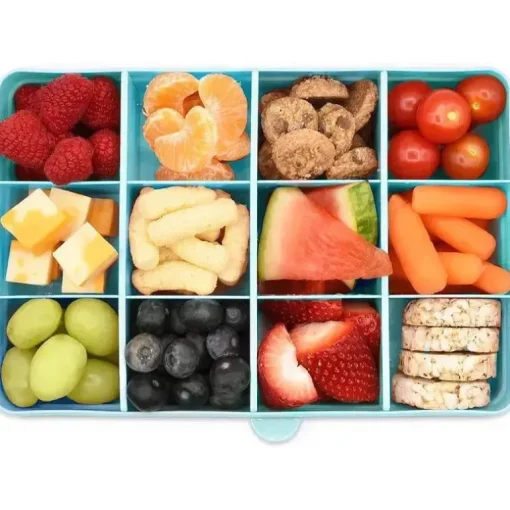 Melii - recipiente para lanches dividido com 12 compartimentos, azul