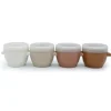 Melii - Recipientes de armazenamento de comida para bebê 4Pk Snap &amp; Go com tampas, neutros, 4 onças