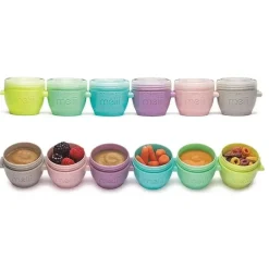 Melii - Recipientes de armazenamento de comida para bebê Snap &amp; Go de 2 onças com tampas
