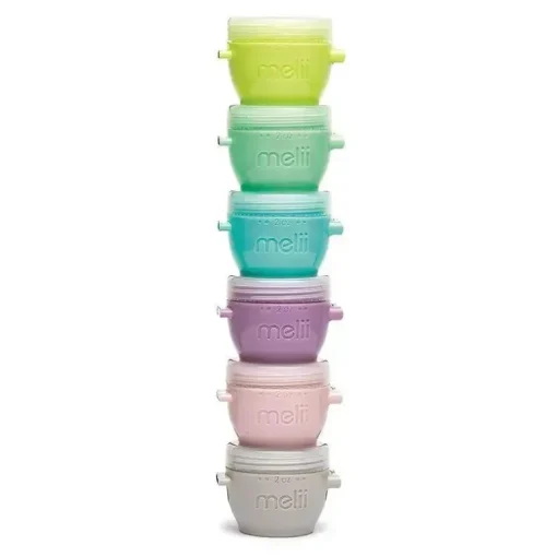Melii - Recipientes de armazenamento de comida para bebê Snap &amp; Go de 2 onças com tampas