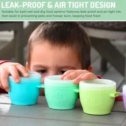 Melii - recipientes de armazenamento de comida para bebês Snap &amp; Go, 2 onças, pacote com 6