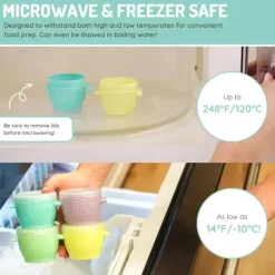 Melii - recipientes de armazenamento de comida para bebês Snap &amp; Go, 2 onças, pacote com 6