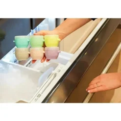 Melii - Recipientes de armazenamento de comida para bebê Snap &amp; Go de 2 onças com tampas