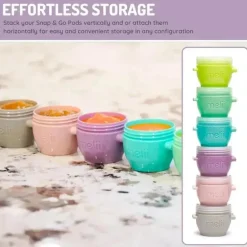 Melii - recipientes de armazenamento de comida para bebês Snap &amp; Go, 2 onças, pacote com 6