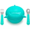 Melii - tigela de silicone para tubarão com tampa e utensílios