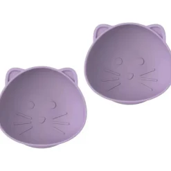 Melii - Ventosas de silicone para bebês e crianças pequenas, 10,1 onças - pacote com 2, gato roxo