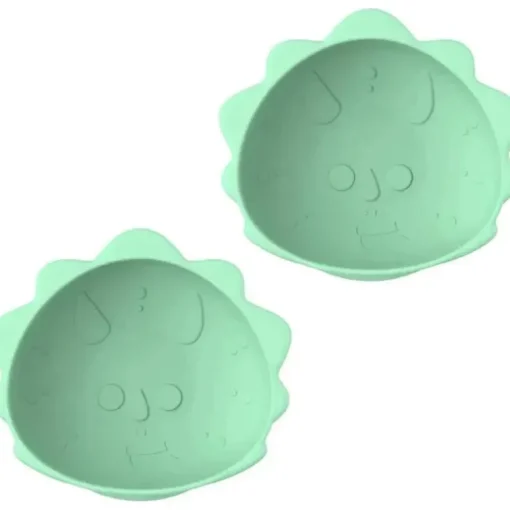Melii - Ventosas de silicone para bebês e crianças pequenas, 10,1 onças - 2 unidades, Dino Green