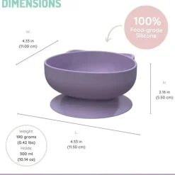 Melii - Ventosas de silicone para bebês e crianças pequenas, 10,1 onças - pacote com 2, gato roxo