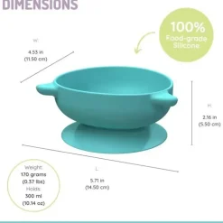 Melii - Ventosas de silicone para bebês e crianças pequenas, 10,1 onças - pacote com 2, azul tubarão