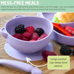 Melii - Ventosas de silicone para bebês e crianças pequenas, 10,1 onças - pacote com 2, gato roxo