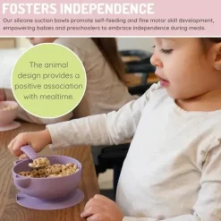 Melii - Ventosas de silicone para bebês e crianças pequenas, 10,1 onças - pacote com 2, gato roxo