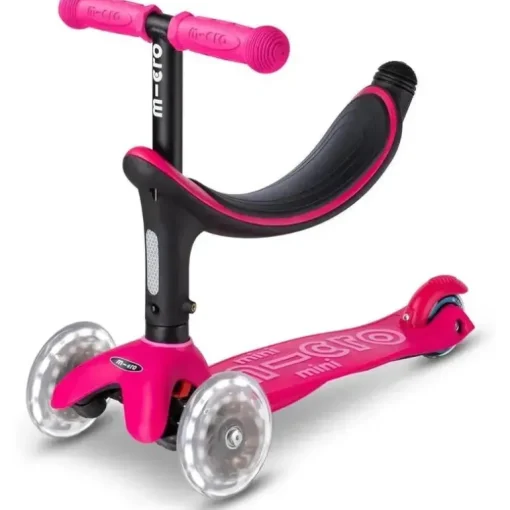 Micro Kickboard - rodas LED Mini2Grow, scooter 4 em 1, para crianças de 1 a 6 anos, rosa