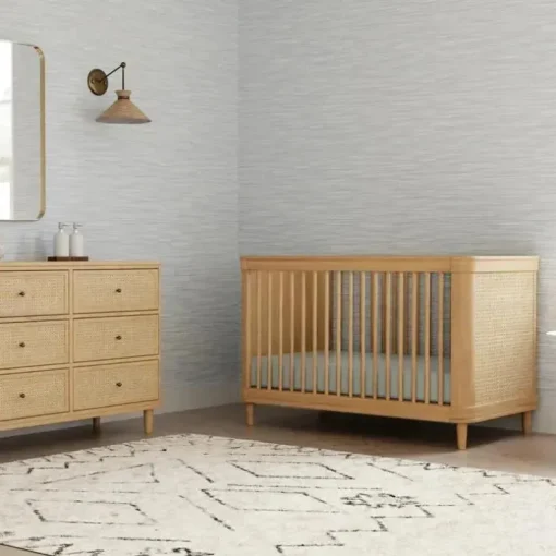 Million Dollar Baby - Homônimo Marin com cômoda montada em cana com 6 gavetas, mel | Cana de mel