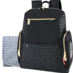 Mochila Mochila Bolsa Fraldas Fisher-Price, sistema de bolso Fastfinder, preto