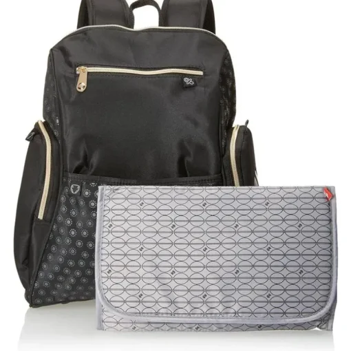 Mochila Mochila Bolsa Fraldas Fisher-Price, sistema de bolso Fastfinder, preto