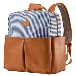 Mochila Tomy - Jj Cole Popperton Bolsa de Fraldas Cognac Strip