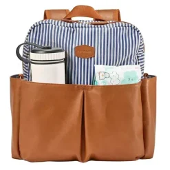 Mochila Tomy - Jj Cole Popperton Bolsa de Fraldas Cognac Strip