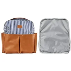 Mochila Tomy - Jj Cole Popperton Bolsa de Fraldas Cognac Strip