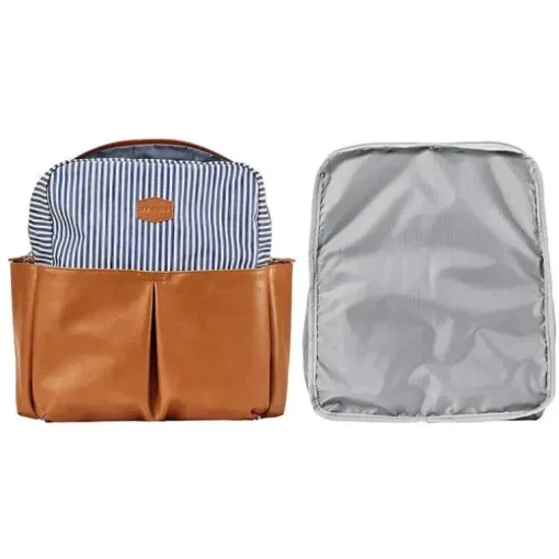Mochila Tomy - Jj Cole Popperton Bolsa de Fraldas Cognac Strip