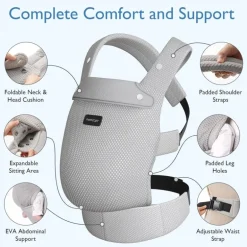 Momcozy - Baby Carrier Newborn To Toddler, Mesh Grey