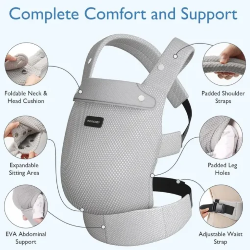 Momcozy - Baby Carrier Newborn To Toddler, Mesh Grey