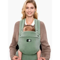 Momcozy - Baby Carrier With Natural Cotton Linen, Sage Green