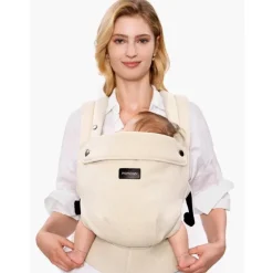 Momcozy - Baby Carrier With Natural Cotton Linen, Light Amber