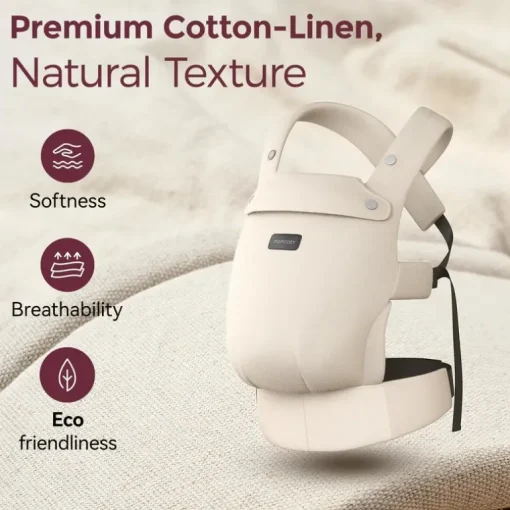 Momcozy - Baby Carrier With Natural Cotton Linen, Light Amber