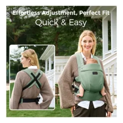 Momcozy - Baby Carrier With Natural Cotton Linen, Sage Green