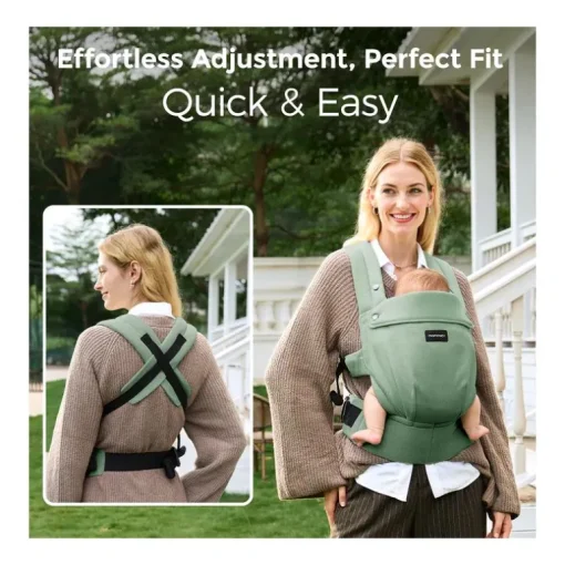 Momcozy - Baby Carrier With Natural Cotton Linen, Sage Green