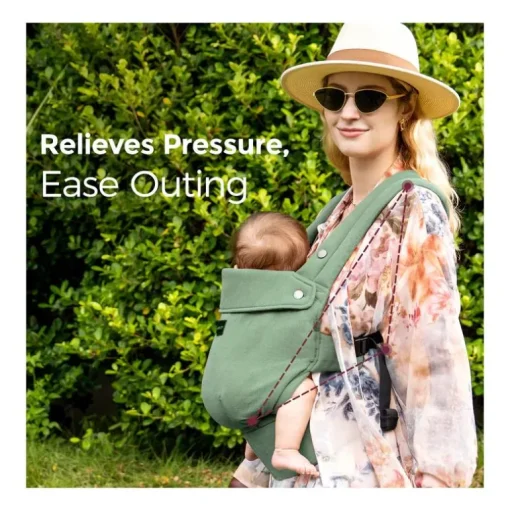 Momcozy - Baby Carrier With Natural Cotton Linen, Sage Green