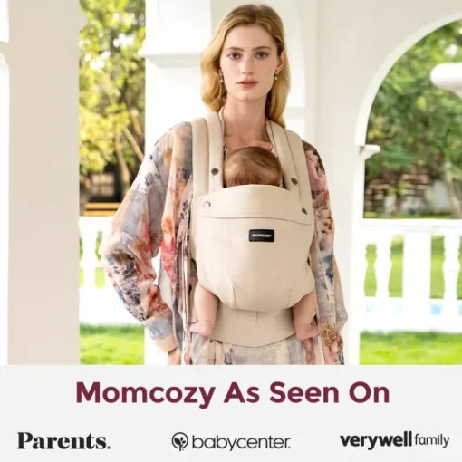 Momcozy - Baby Carrier With Natural Cotton Linen, Light Amber