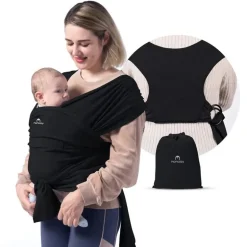 Momcozy - Baby Wrap Carrier, Black