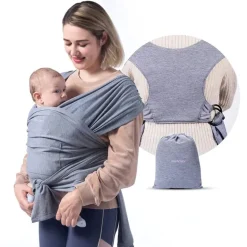 Momcozy - Baby Wrap Carrier, Grey