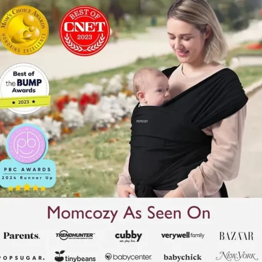 Momcozy - Baby Wrap Carrier, Black