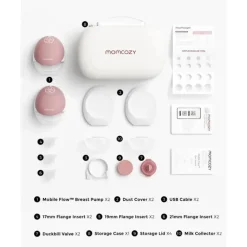 Momcozy - Bomba tira-leite dupla mãos livres Mobile Flow M9
