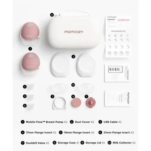 Momcozy - Bomba tira-leite dupla mãos livres Mobile Flow M9