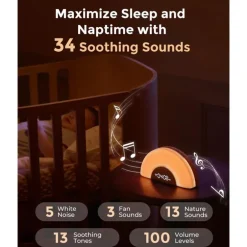 Momcozy - Dreamsync Smart Baby Sound Machine, Rainbow Light & App Control