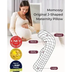Momcozy - J-Shaped Maternity Body Pillow