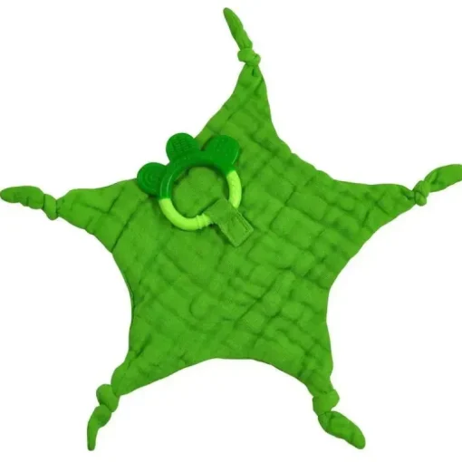 Mordedor de cobertor de musselina de brotos verdes, verde