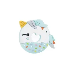 Mordedor de silicone Loulou Lollipop - Rosquinha de unicórnio azul