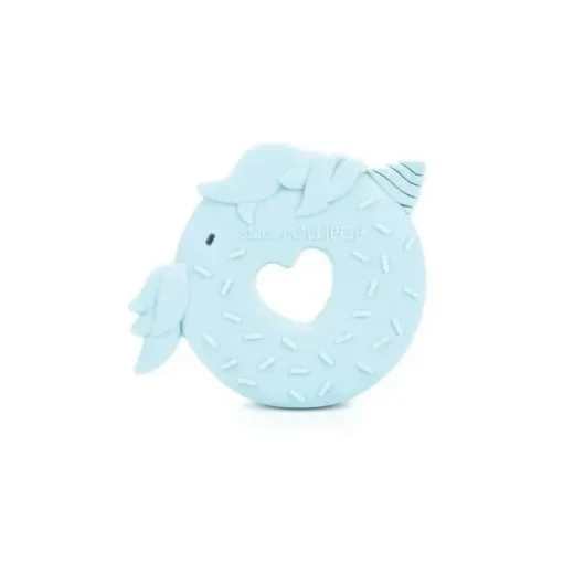 Mordedor de silicone Loulou Lollipop - Rosquinha de unicórnio azul